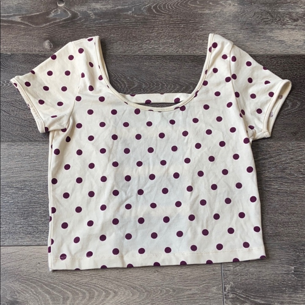 Open Backed Polka Dot Crop Top